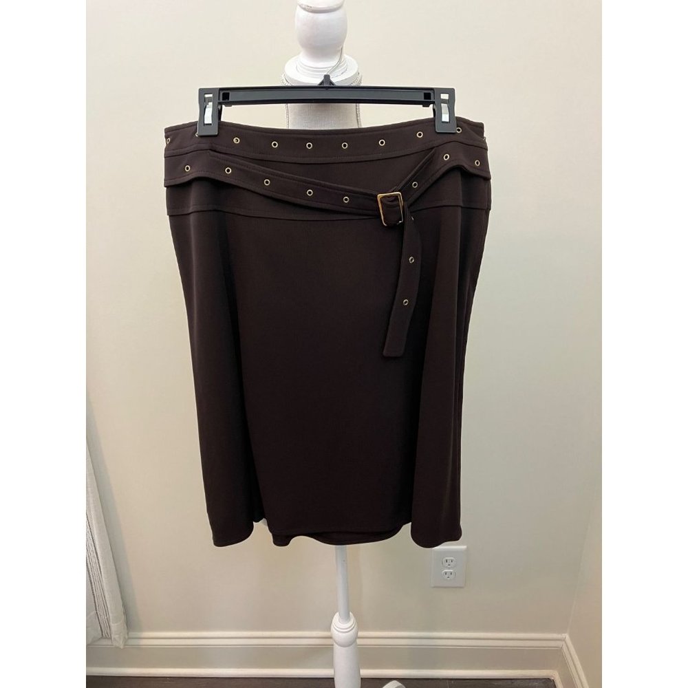 Citrine Brown Belted Skirt Size 10